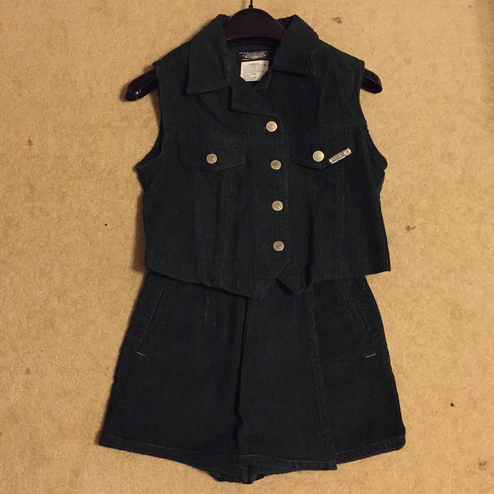 Girls Corduroy Skort (Size 10) and Vest (Size M)